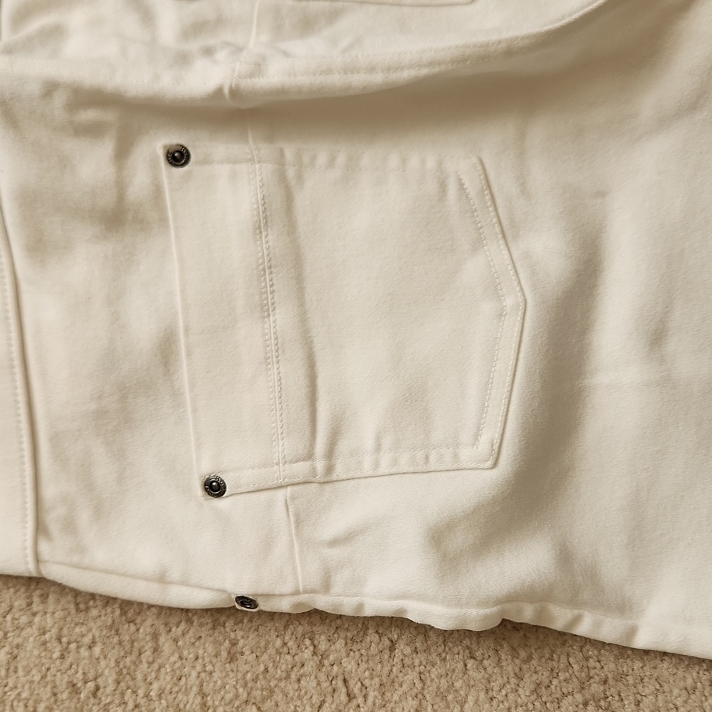 HUE White Skinny Jeans Jeggings Scarecrow Hem Size M - Picture 3 of 7